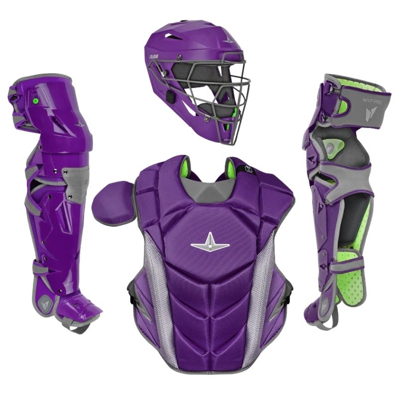 All Star CKCC-5-LT-MED MVP Pro Catcher Set Intermediate Purple/Graphite