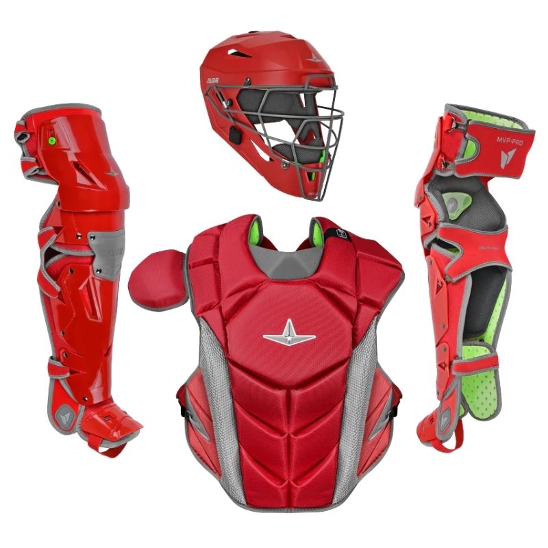All Star CKCC-5-LT-MED MVP Pro Catcher Set Intermediate Scarlet/Graphite