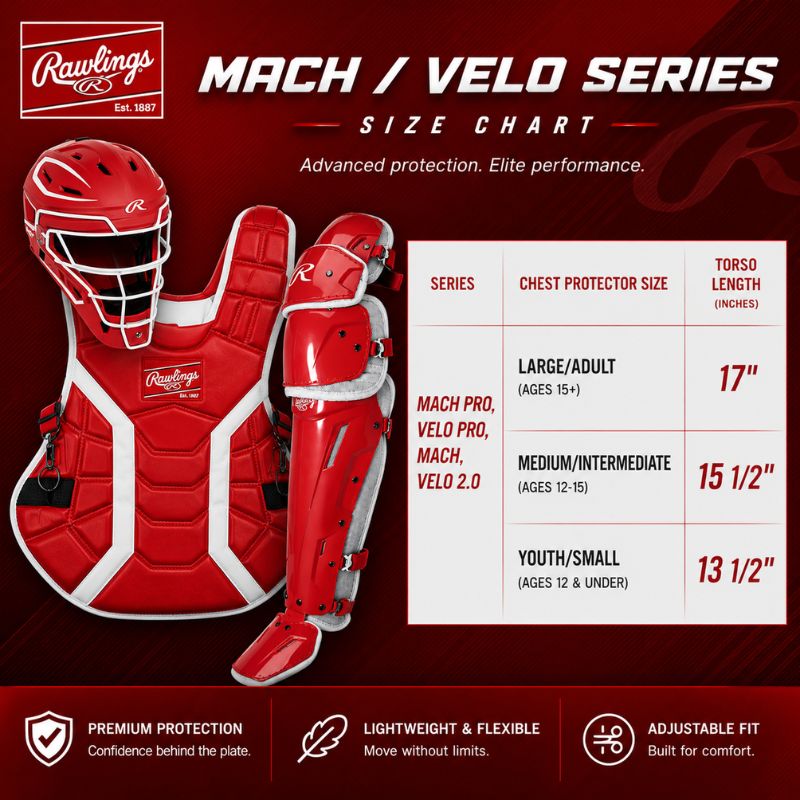 Rawlings Velo 2.0 honkbal-catcher-set (CSV2) | Verkrijgbaar in verschillende maten