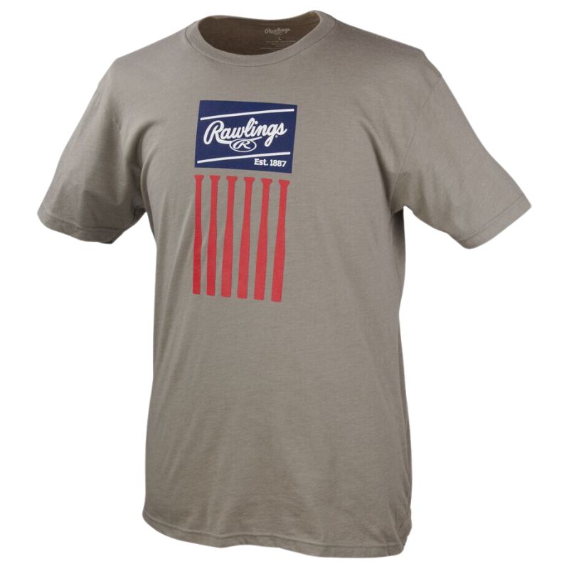 Rawlings TFLT Bat Flag T-Shirt M Grey