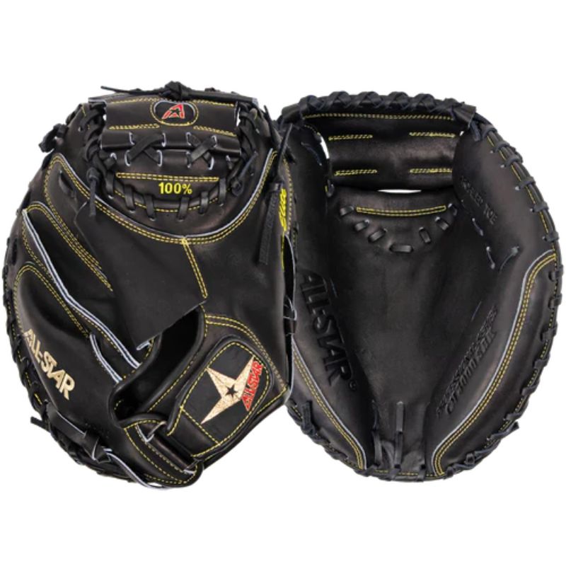 All Star CM3000MBK 34 Inch Leather Pro Elite Baseball Catcher's Mitt | Left Hand Catch