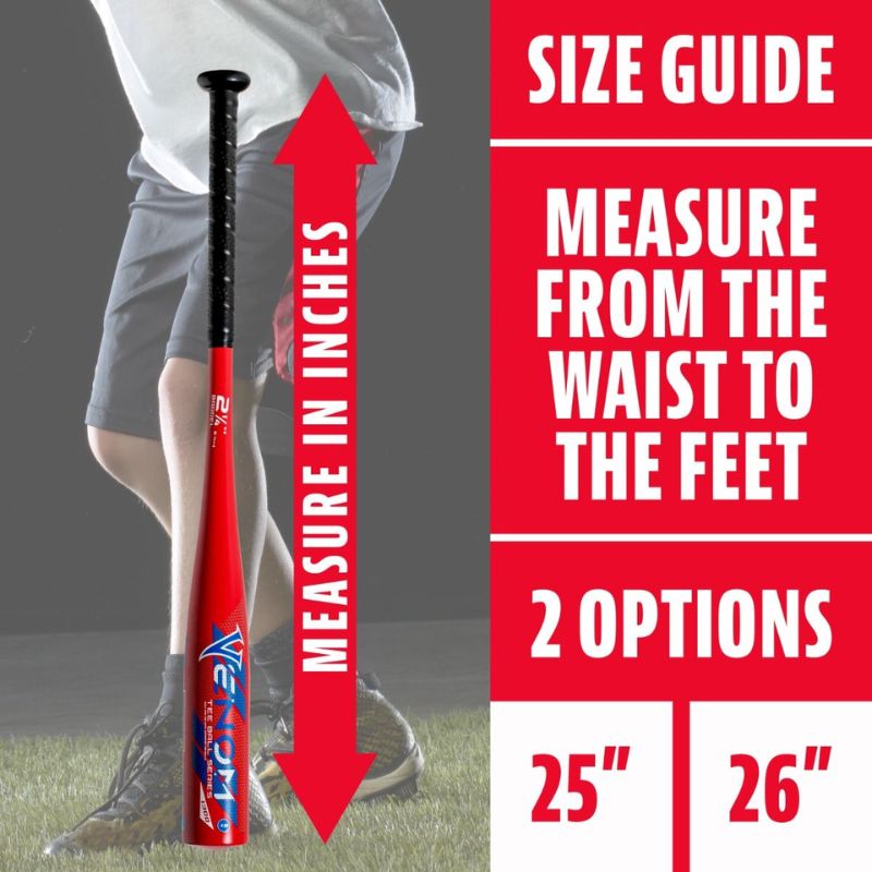 Franklin USA Venom 1300 Series Aluminum USA Baseball Tee Ball Bat (-13) | 26 inch Youth