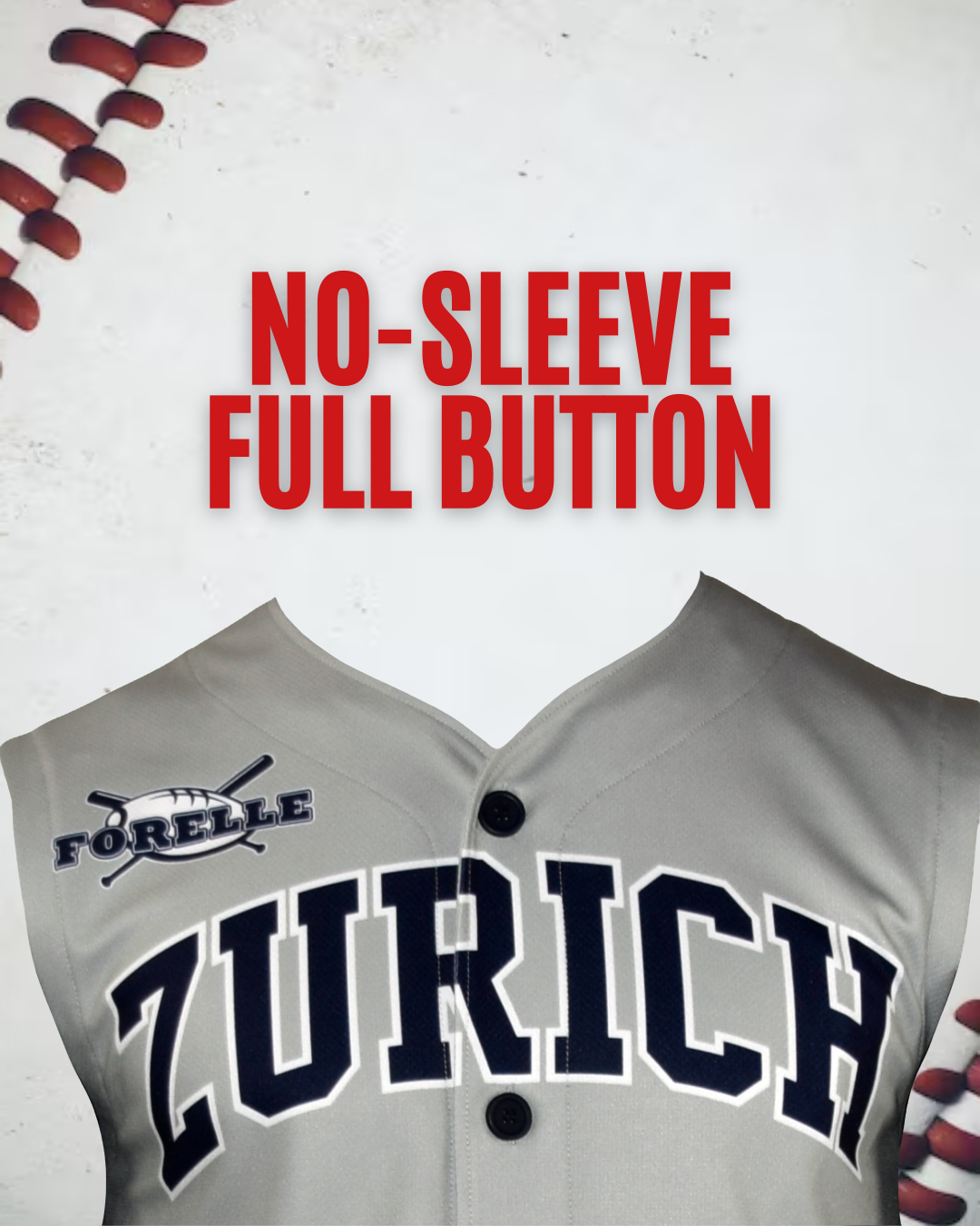 full button no-sleeve jersey