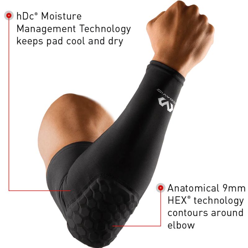 McDavid Hex Shooter Arm Sleeve (6500R) | Football Impact Protection Compression Gear 
