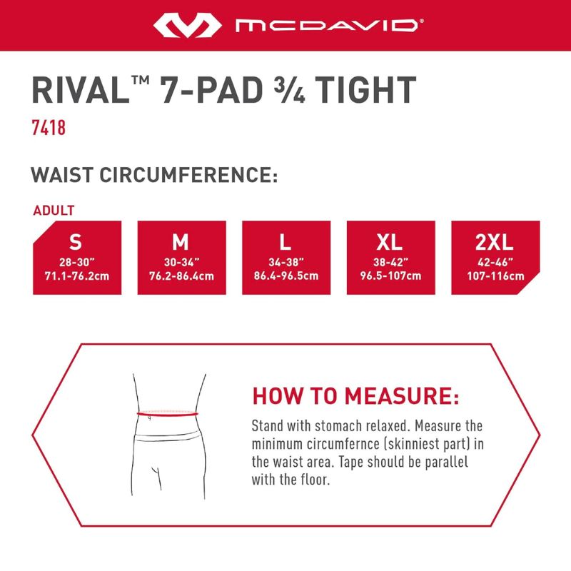 McDavid (7418) Rival Intg 7 pad 3/4 Pant Adult L Grey