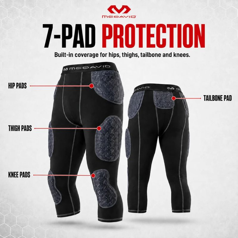 McDavid Rival Integrated 7-Pad 3/4 Tight (MD21880) 3XL Black