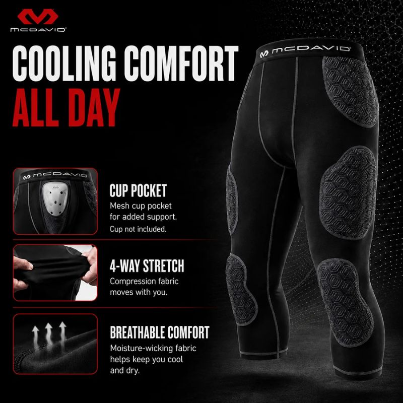McDavid Rival Integrated 7-Pad 3/4 Tight (MD21880) 3XL Black