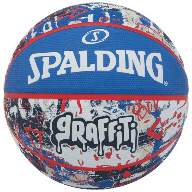 Spalding Blue Red Graffiti Size 7 Rubber Basketball