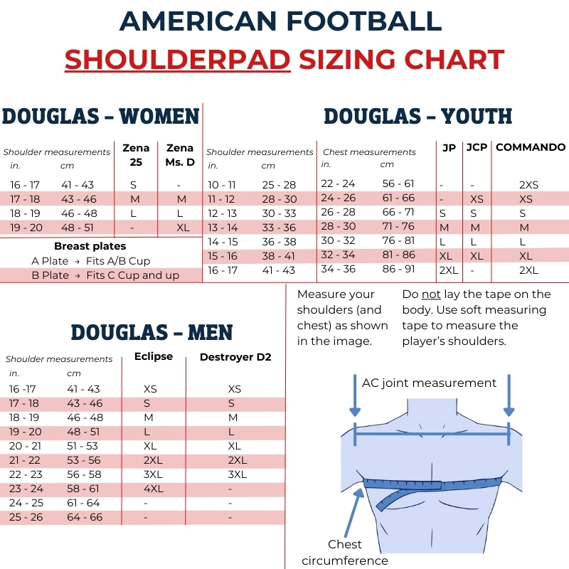 Douglas Zena 25 (B Cup) Women L Size American Football Shoulder Pads