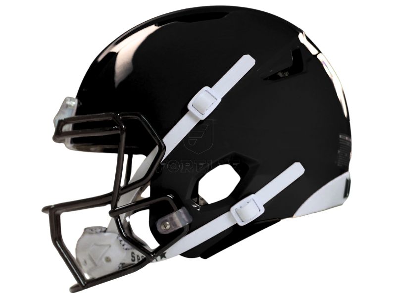 black football helmet matte side view Schutt F7 AiR Varsity (Virginia Tech 5-Star Helmet) around protection while optimizing weight Light Apache Helmets L Black