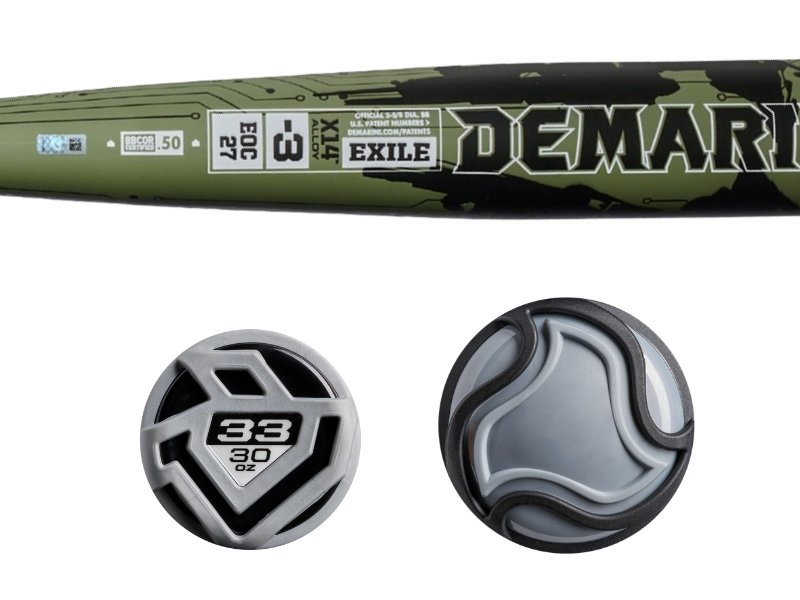 DeMarini WBD2704010 Exile (-3) BBCOR 2027 34 inch Size