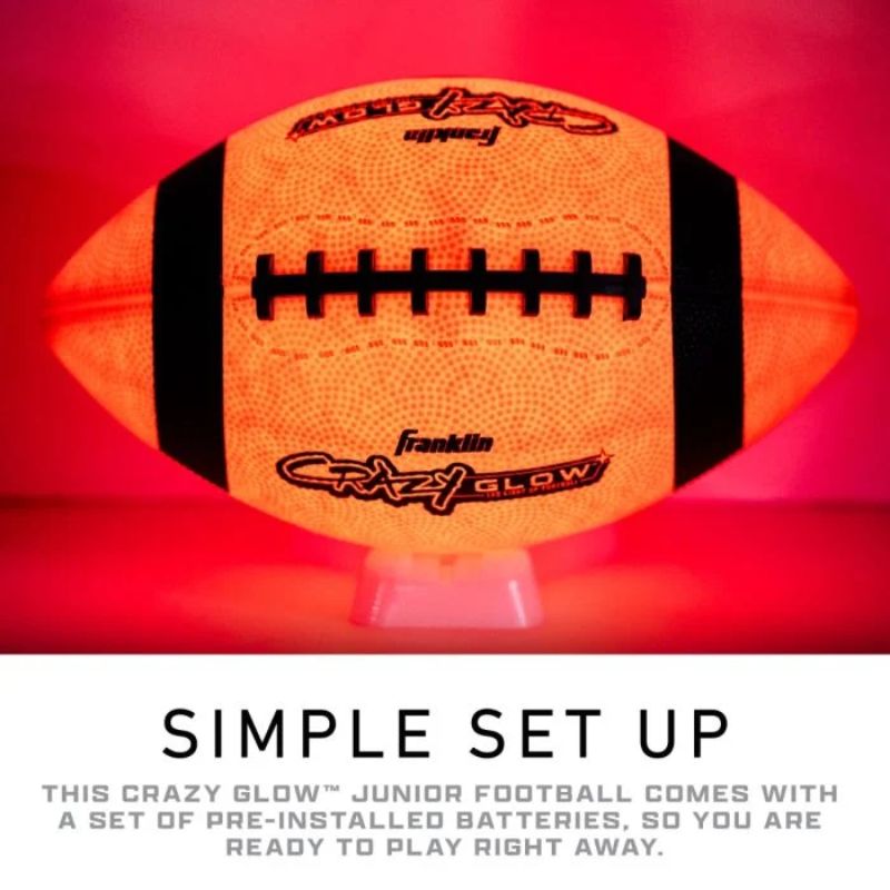Franklin Crazy Glow Led LIght Up Rub Football - Junior
