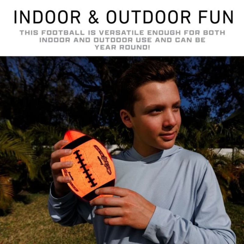 Franklin Crazy Glow Led LIght Up Rub Football - Junior