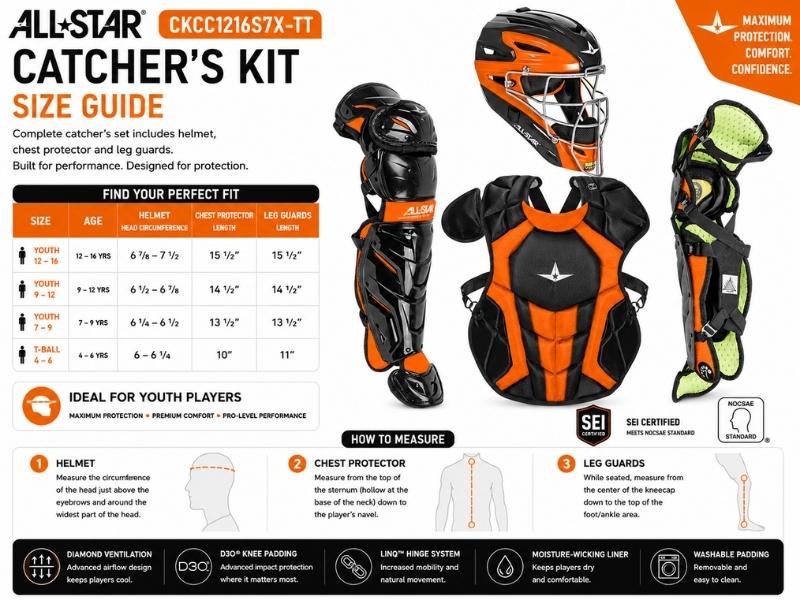 All Star CKCC1216S7X-TT Two Tone Catcher's Kit 12-16 Years