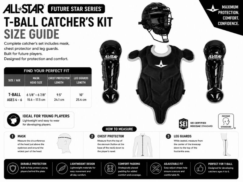 All Star CK-FS-TBALL Future Star Series T-Ball Catcher Kit | Color Black