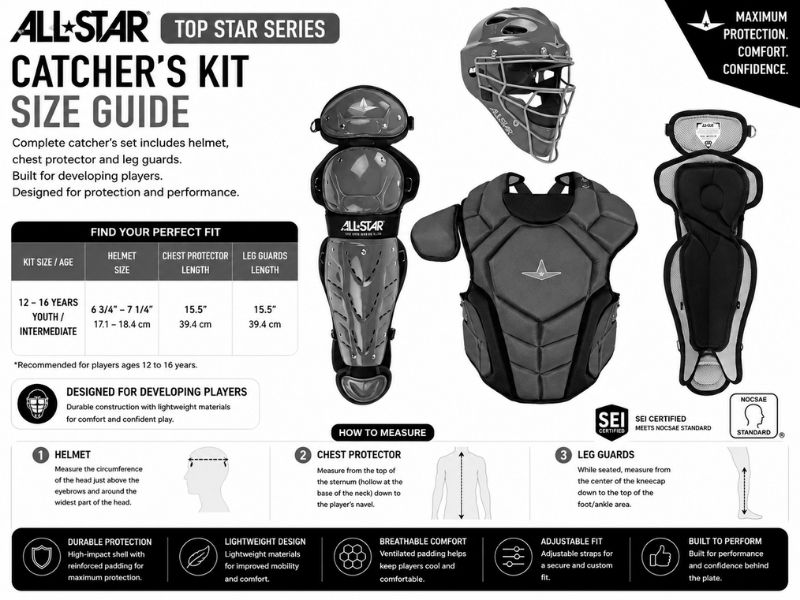 All Star TOP STAR SERIES Youth Baseball Catcher Kit