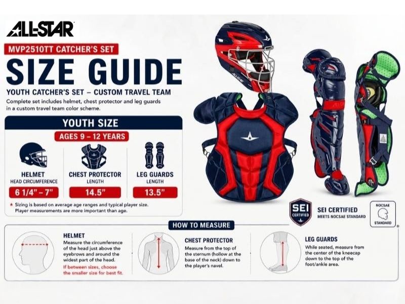 All Star CKCC912S7XTT Catcher's Kit 9-12 Yrs