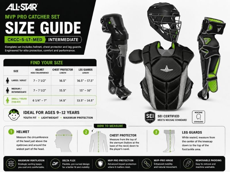 All Star CKCC-5-LT-MED MVP Pro Catching Kit - LT