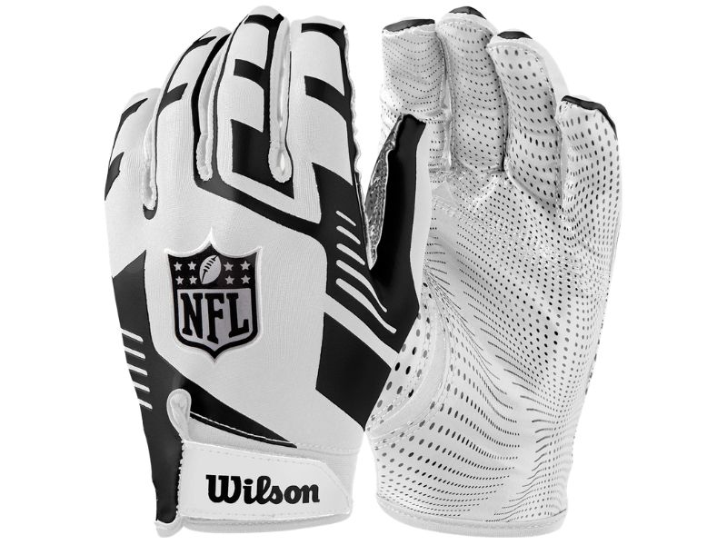 Wilson NFL Stretch Fit Football Receiver Gloves Youth Color White/Black