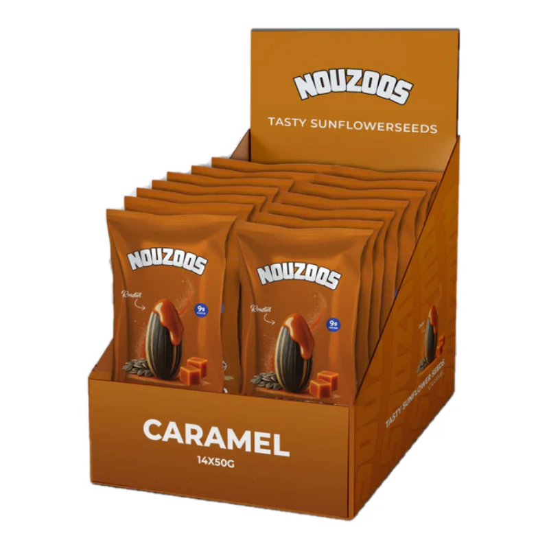Nouzoos Tasty Sunflowerseeds 50 Grams Caramel