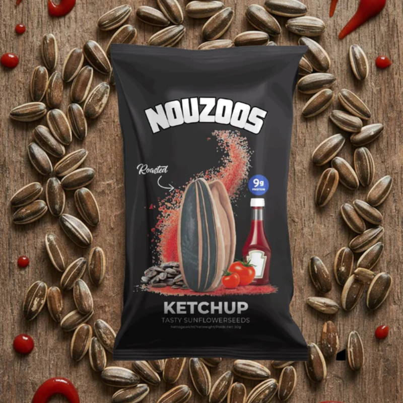 Nouzoos Tasty Sunflowerseeds 50 Grams Ketchup