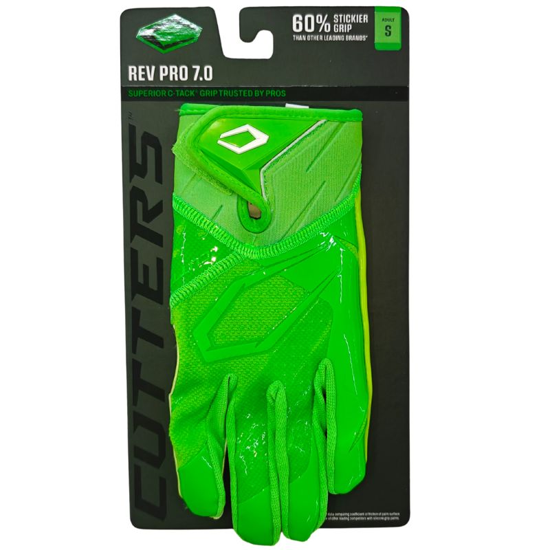 Cutters CG10980 Rev Pro 7.0 Solid Receiver Gloves XL Shock Green