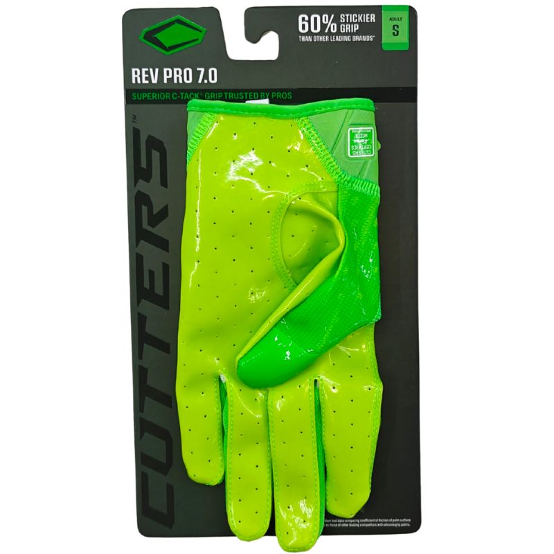 Cutters CG10980 Rev Pro 7.0 Solid Receiver Gloves XL Shock Green