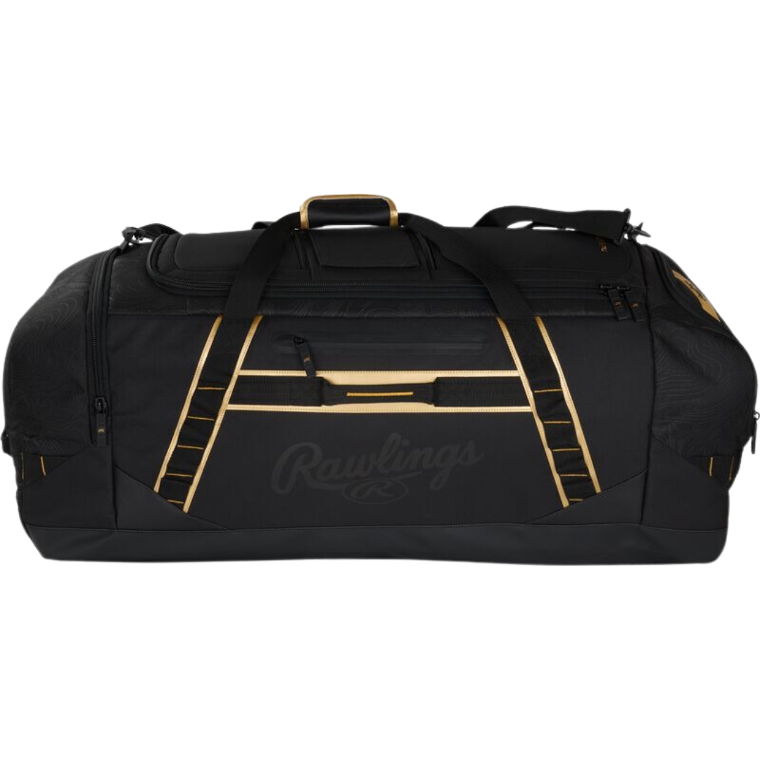 Rawlings GCDUFXL Gold Collection XL Duffel Bag Black | With Ventilated Cleat Storage 