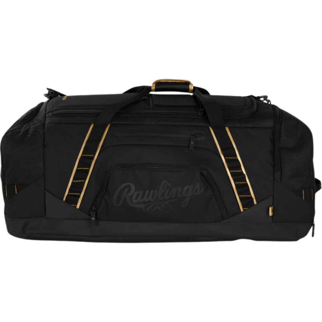Rawlings GCDUFXL Gold Collection XL Duffel Bag Black | With Ventilated Cleat Storage 