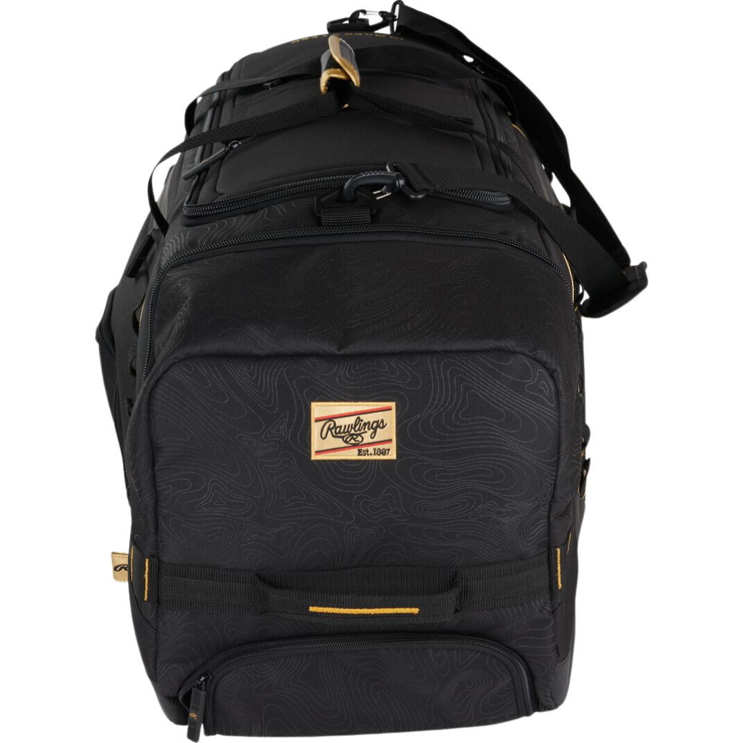 Rawlings GCDUFXL Gold Collection XL Duffel Bag Black | With Ventilated Cleat Storage 