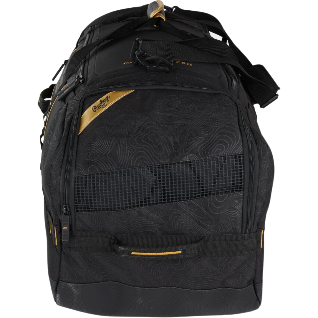Rawlings GCDUFXL Gold Collection XL Duffel Bag Black | With Ventilated Cleat Storage 
