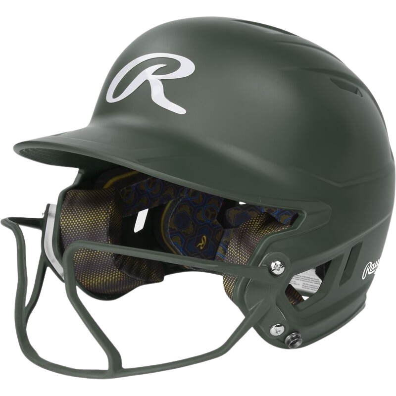 Rawlings Mach Hi-Viz Batting Helmet w/Hi-Vi Youth Dark Green