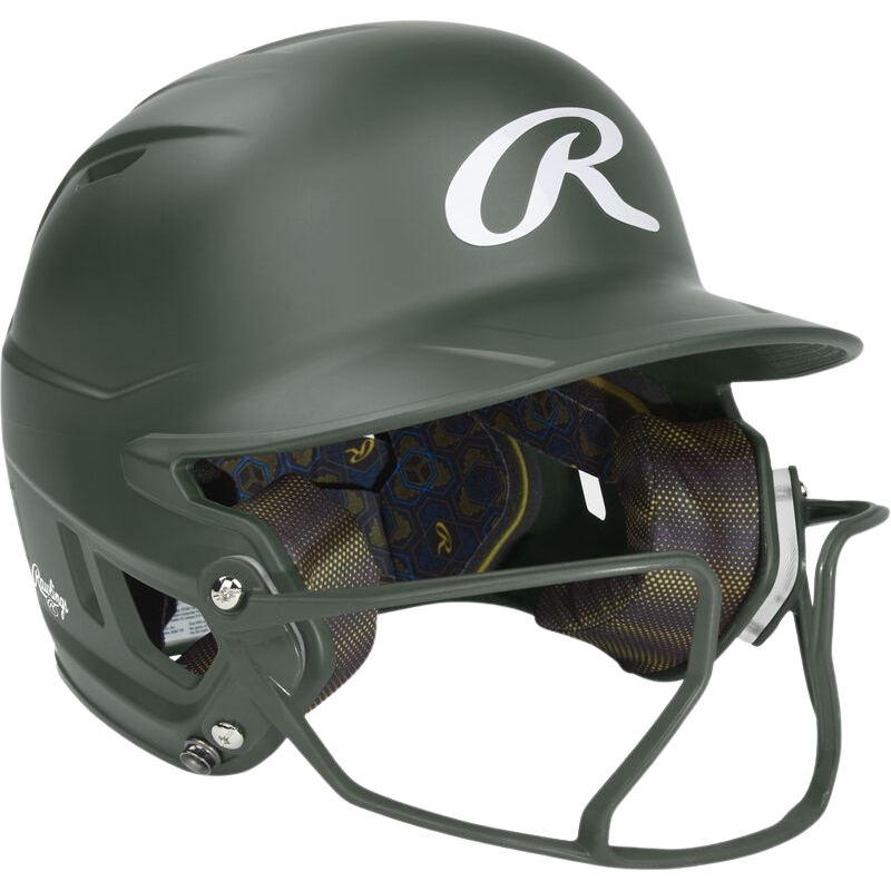 Rawlings Mach Hi-Viz Batting Helmet w/Hi-Vi Youth Dark Green