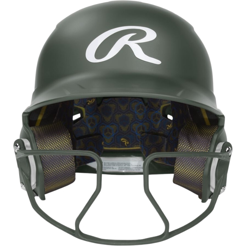 Rawlings Mach Hi-Viz Batting Helmet w/Hi-Vi Youth Dark Green