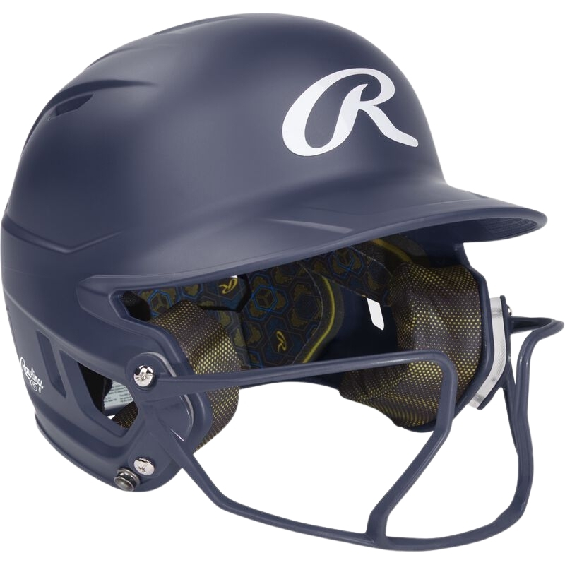 Rawlings Mach Hi-Viz Batting Helmet w/Hi-Viz Face Youth Navy