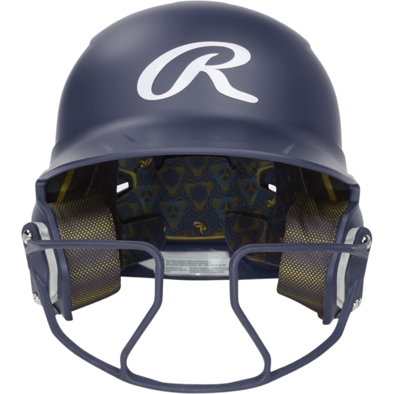 Rawlings Mach Hi-Viz Batting Helmet w/Hi-Viz Face Youth Navy