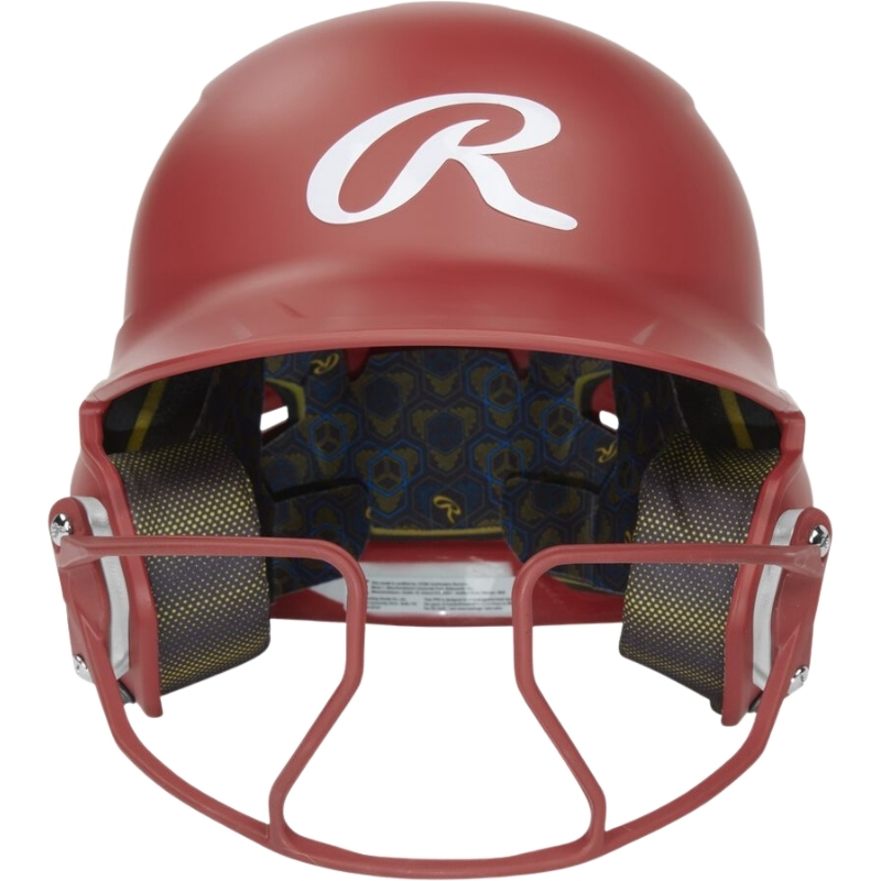 Rawlings Mach Hi-Viz Batting Helmet w/Hi-Viz F Adult Scarlet