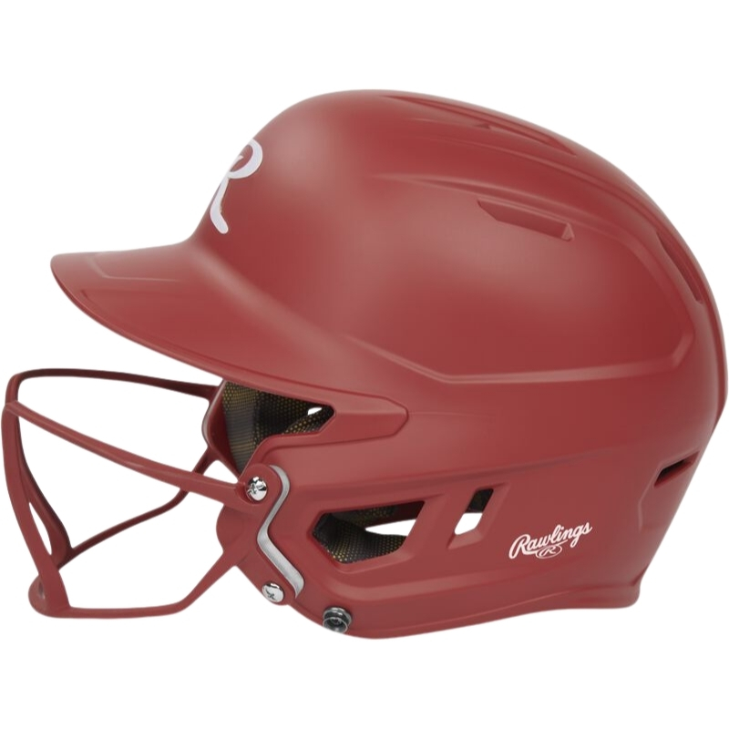 Rawlings Mach Hi-Viz Batting Helmet w/Hi-Viz F Adult Scarlet