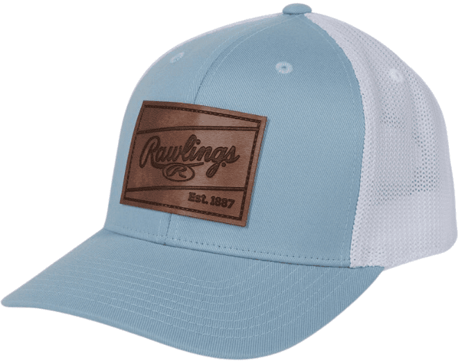 Rawlings RWHLP Leather Patch Hat Color Light Blue