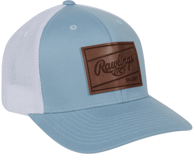Rawlings RWHLP Leather Patch Hat Color Light Blue