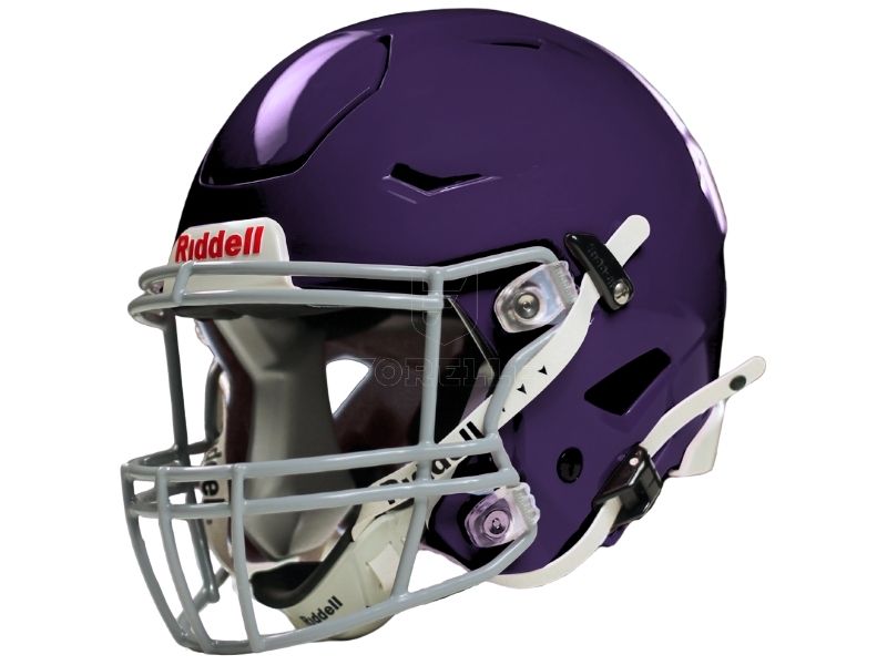 football and purple football helmet Baltimore Ravens Matte with Gold Mask On-Field Revolution Speed Mini True On Baltimore Ravens Riddell SpeedFlex Helmet