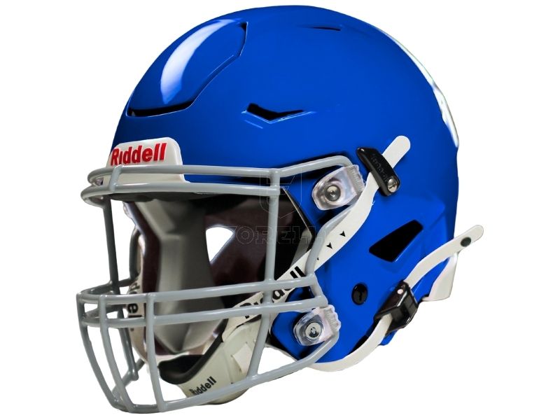 blue football helmet with visor NXTRND VZR1 Schutt F7 Schutt F7 VTD Collegiate Football