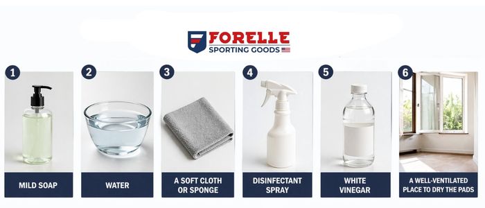 elements needed to clean shoulder pads