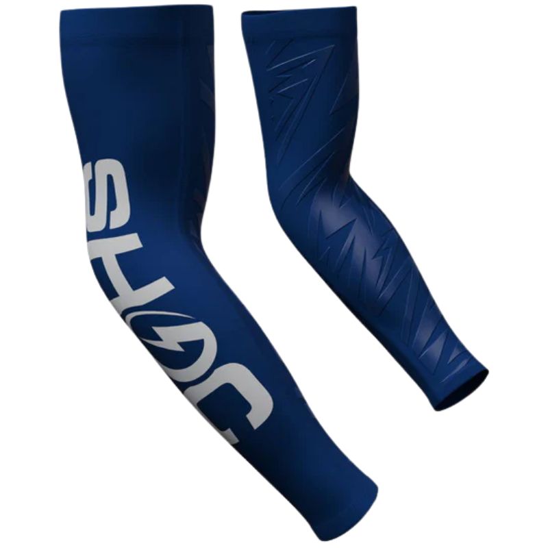 SHOC Super Grip Compression Arm Sleeve (Big Logo) S/M Navy