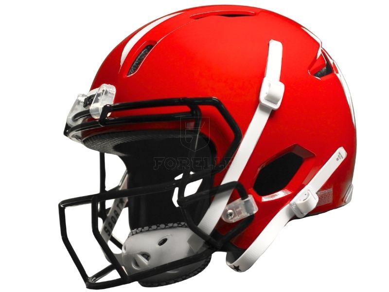 flat red football helmets Schutt F7 2.0 Adult Helmet patent. Light Apache Tomahawk Helmets -