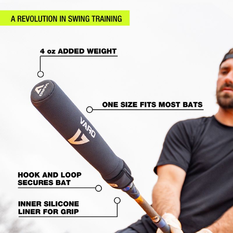 Varo RAP Training Weight +4 oz Black | Baseball Softball Bat Swing Trainer Speed Strength Tool