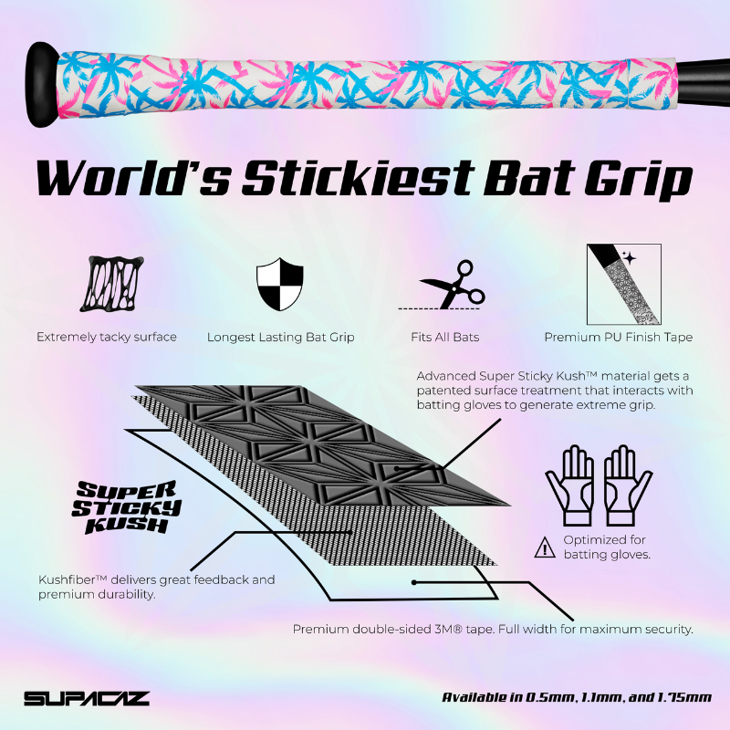 Supacaz Super Sticky Kush Durable Baseball Softball Bat Grip