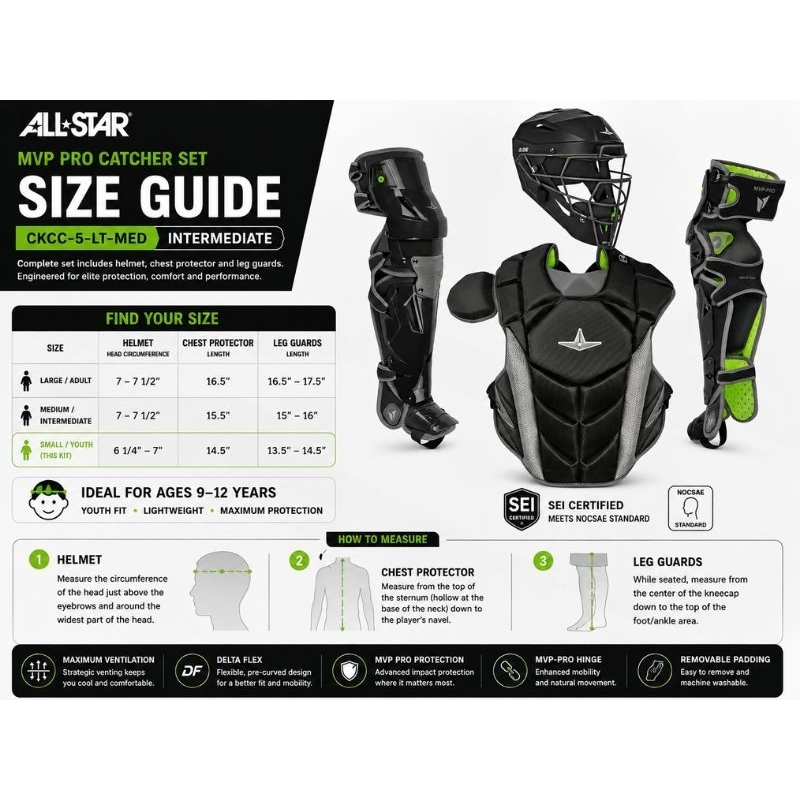 All Star CKCC-5-LT-MED MVP Pro Catching Kit - LT