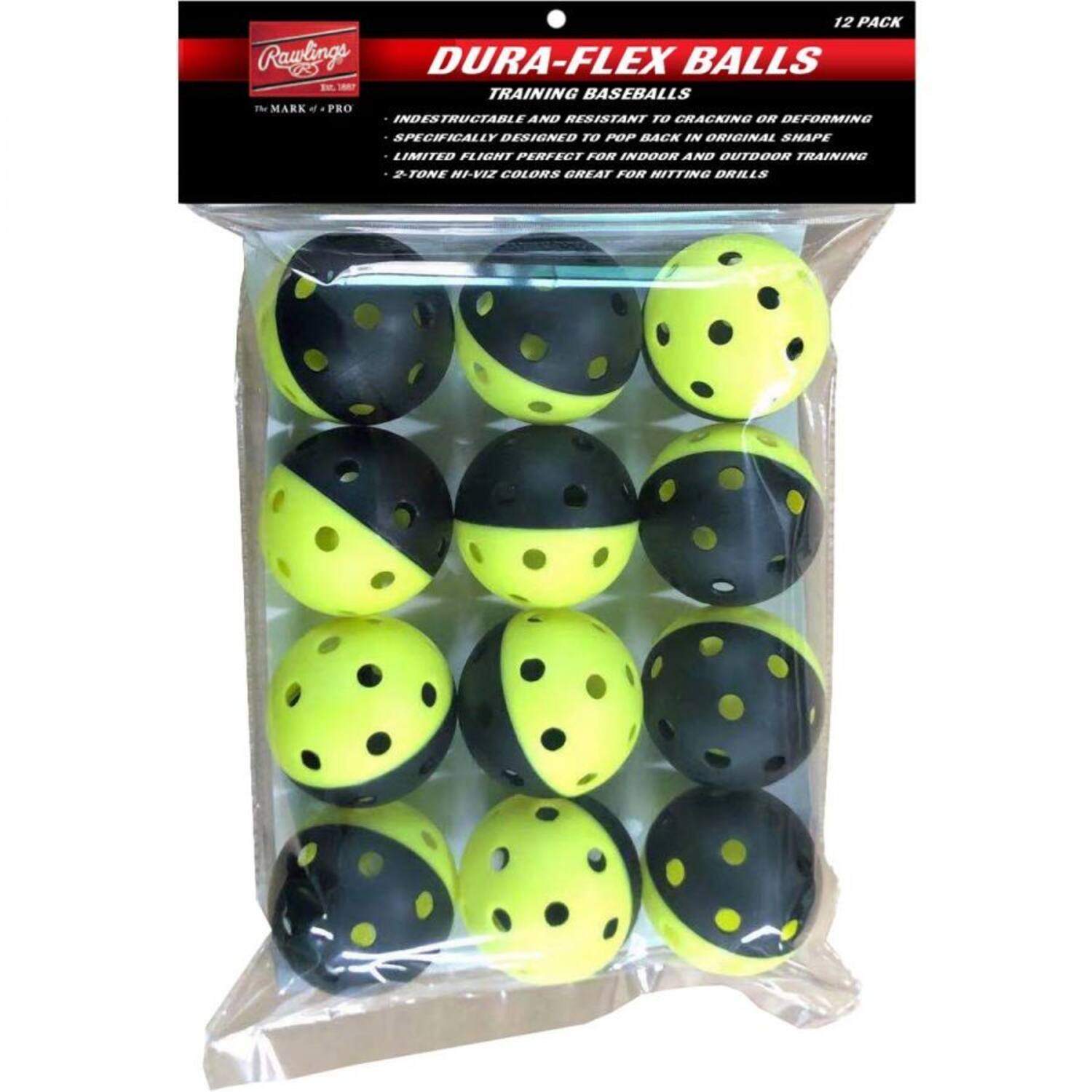Rawlings Dura-Flex Training Balls | 12 Pack Baseball Practice Set 