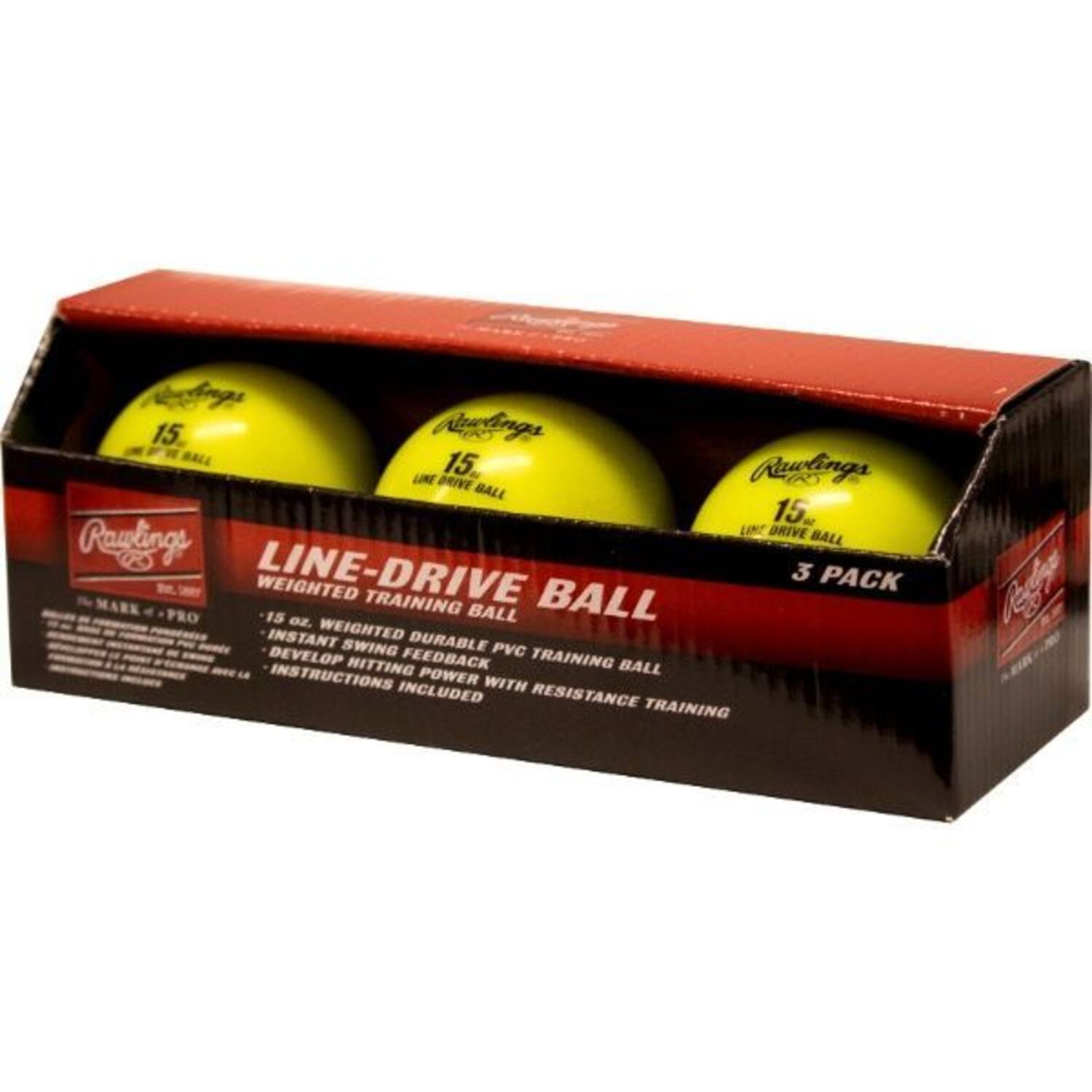 Rawlings Line-Drive Training Ball Batters Training-Aid for Power Hitting (3 Pack)